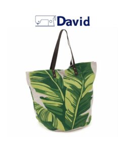 Borsa/bag artigianale a secchiello "motivo foglie tropicali"